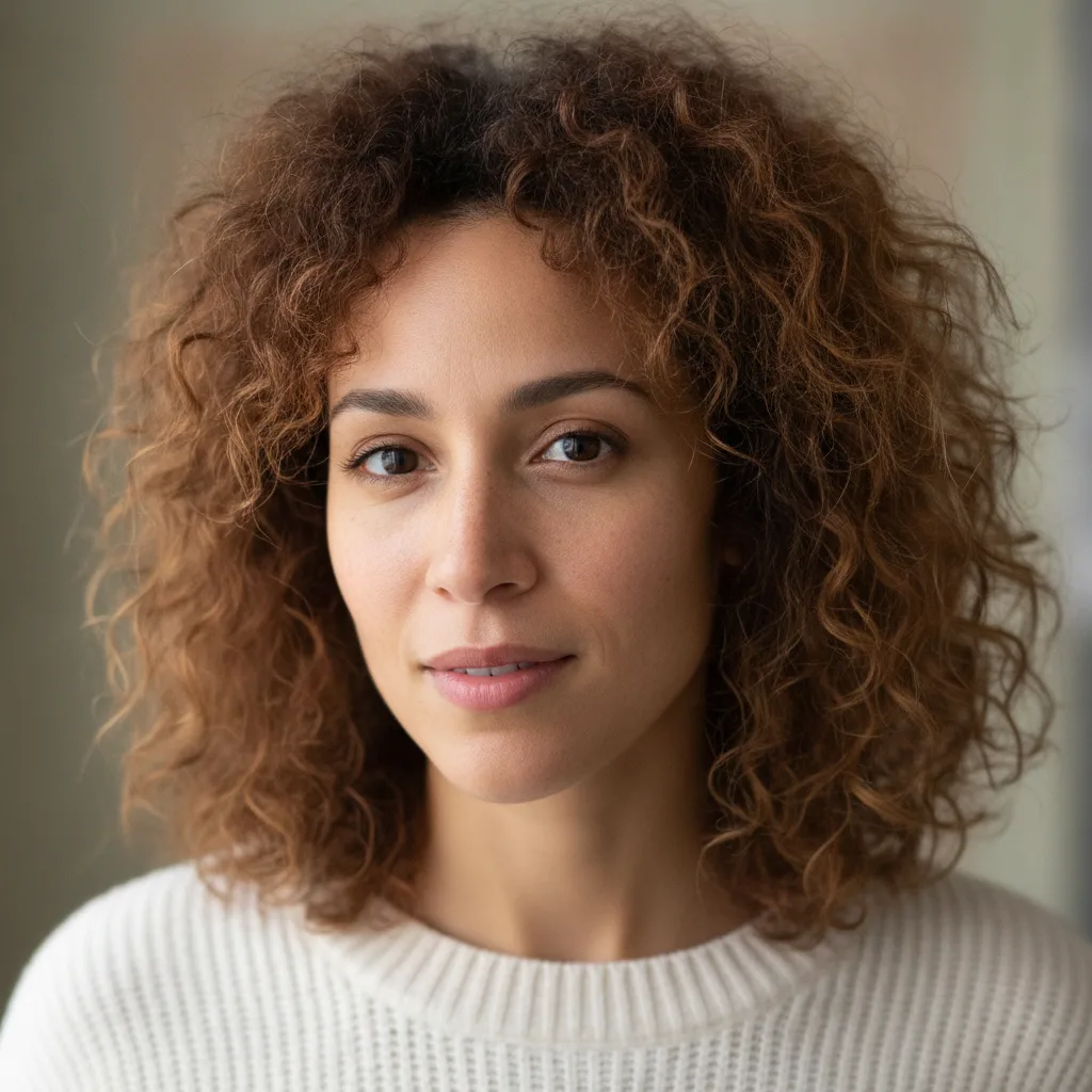 Before — fine mixed-texture hair with frizz